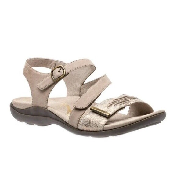 Abeo Shoes - Abeo Bliss Post Metallic Leather Walking Comfort Sandals Size 9 Women’s